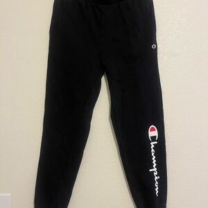 Champion Kids Black Joggers with Logo